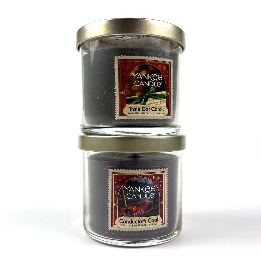 Yankee Candle Train Scented Candles Lot of 2 4.3 oz 1 Wick Conductors Coal Train